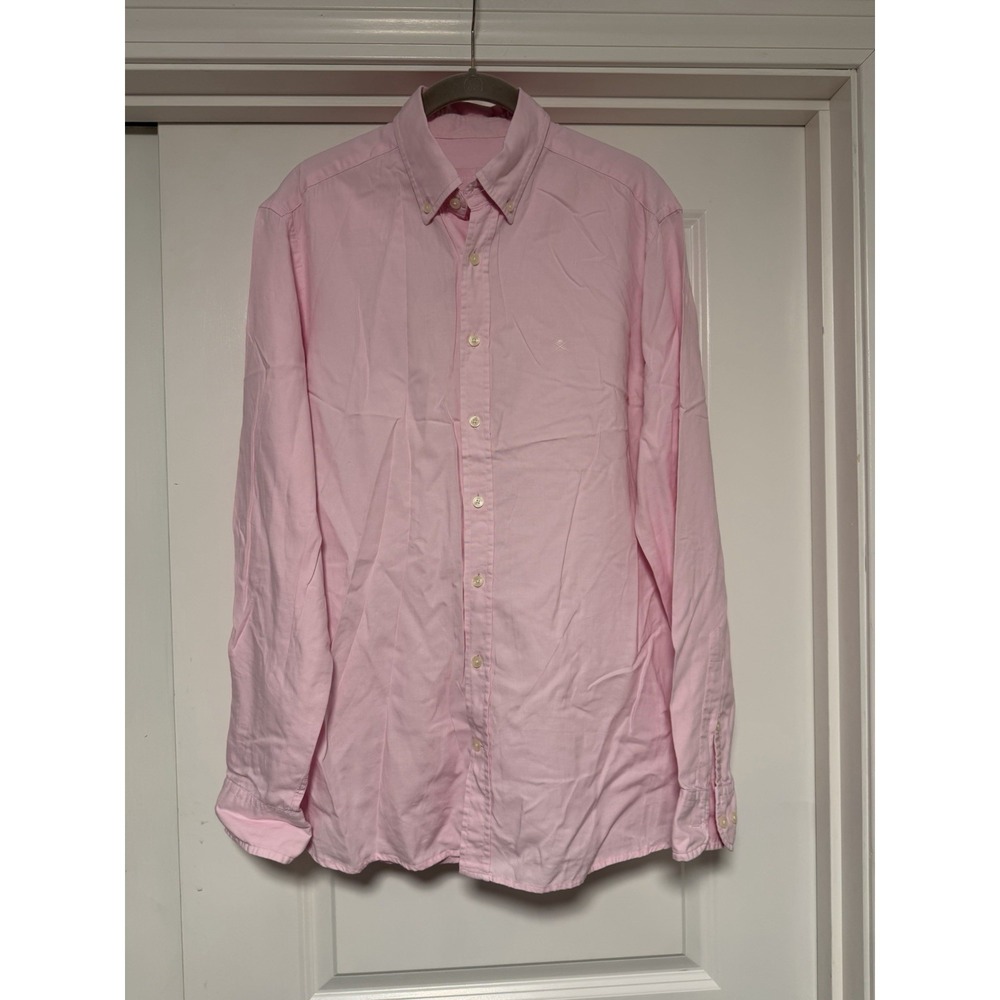 Hackett London, Men's Slim Fit Button Down Collar Shirt, Pink, Size Medium